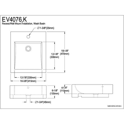 Black China Vessel Bathroom Sink with Overflow Hole & Faucet Hole EV4076K