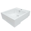 White China Vessel Bathroom Sink with Overflow Hole & Faucet Hole EV4076
