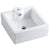 White China Vessel Bathroom Sink with Overflow Hole & Faucet Hole EV4186
