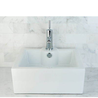 White China Vessel Bathroom Sink with Overflow Hole & Faucet Hole EV4186