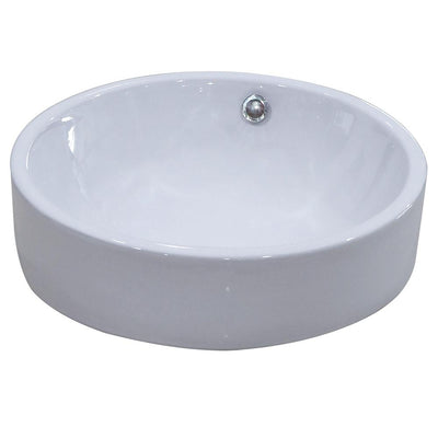 Kingston Parisian White China Vessel Bathroom Sink without Overflow Hole EV4254