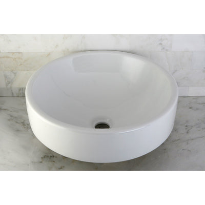 Kingston Parisian White China Vessel Bathroom Sink without Overflow Hole EV4254