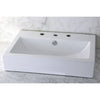 White China Vessel Bathroom Sink w/Overflow Hole & 3 Faucet Holes EV4318W38