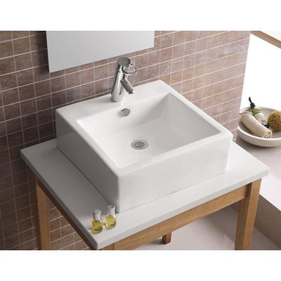 Kingston White China Vessel Bathroom Sink w/Overflow Hole & Faucet Hole EV4319