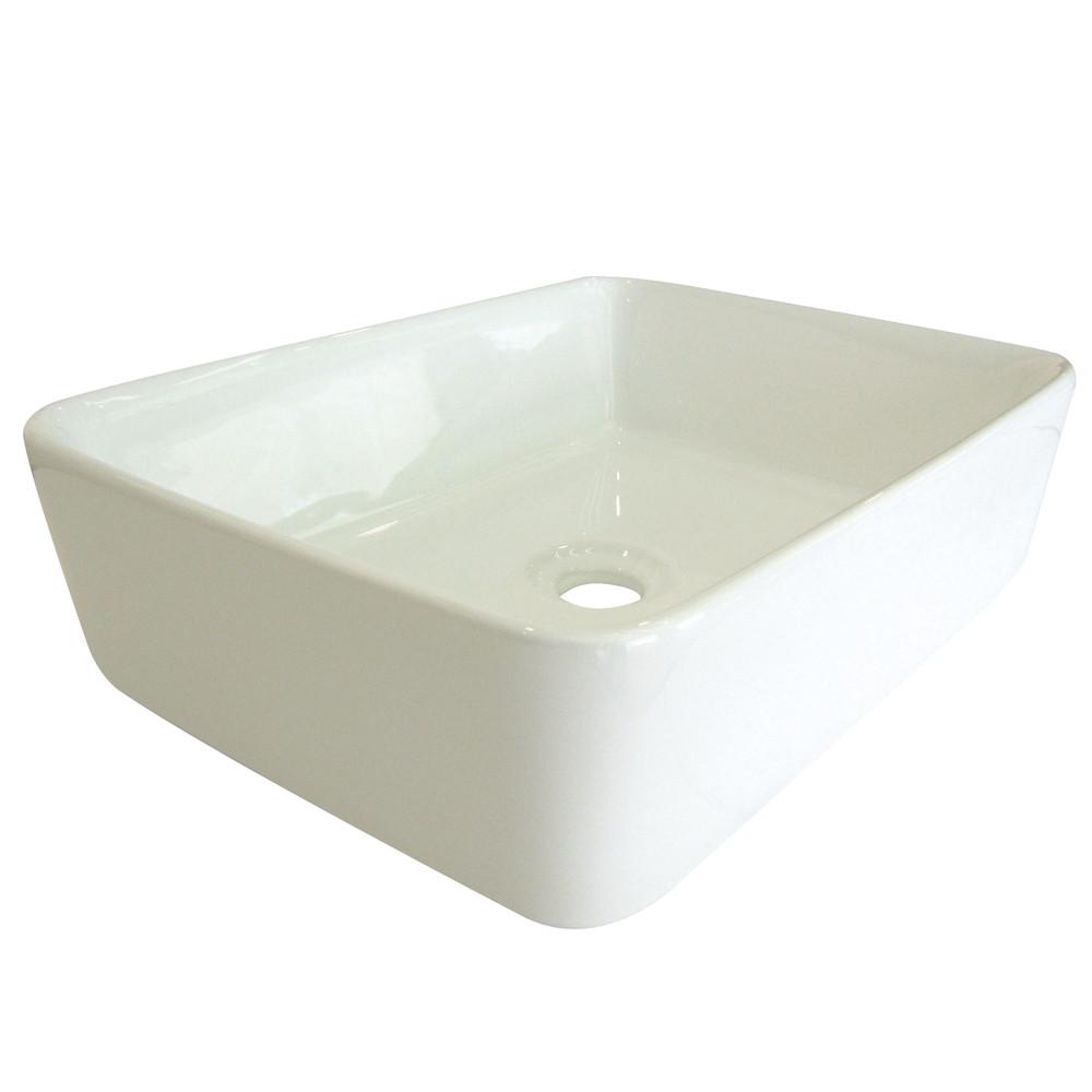 Kingston French White China Vessel Bathroom Sink without Overflow Hole EV5102