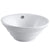 White Allegro White China Vessel Bathroom Sink with Overflow Hole EV5117