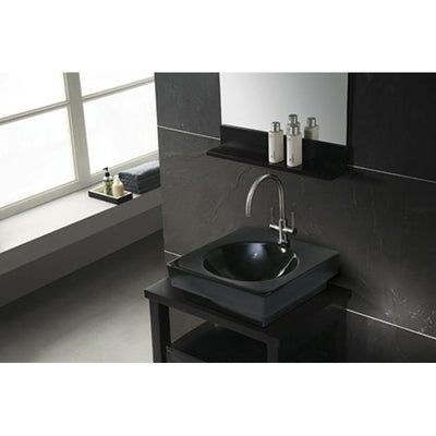 Kingston Brass Beverly Black China Vessel Bathroom Sink with Faucet Hole EV7018K