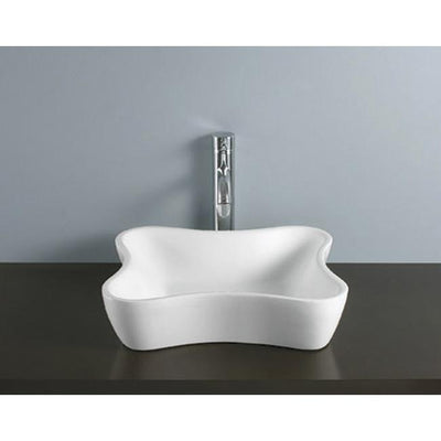 Kingston Nuevo White China Vessel Bathroom Sink without Overflow Hole EV8126
