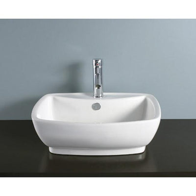 Kingston White China Vessel Bathroom Sink w/Overflow Hole & Faucet Hole EV8145