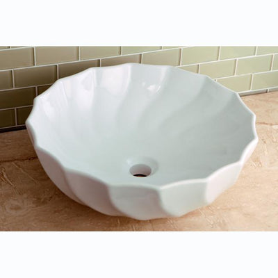 Kingston Odyssey White China Vessel Bathroom Sink without Overflow Hole EV9143