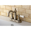 Kingston Satin Nickel 2 Handle 4" Centerset Bathroom Faucet w Drain FS1608APL