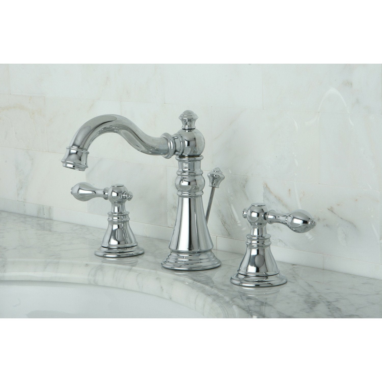Kingston Chrome 2 Handle 8" Widespread Bathroom Faucet with Pop-up FS1971ACL