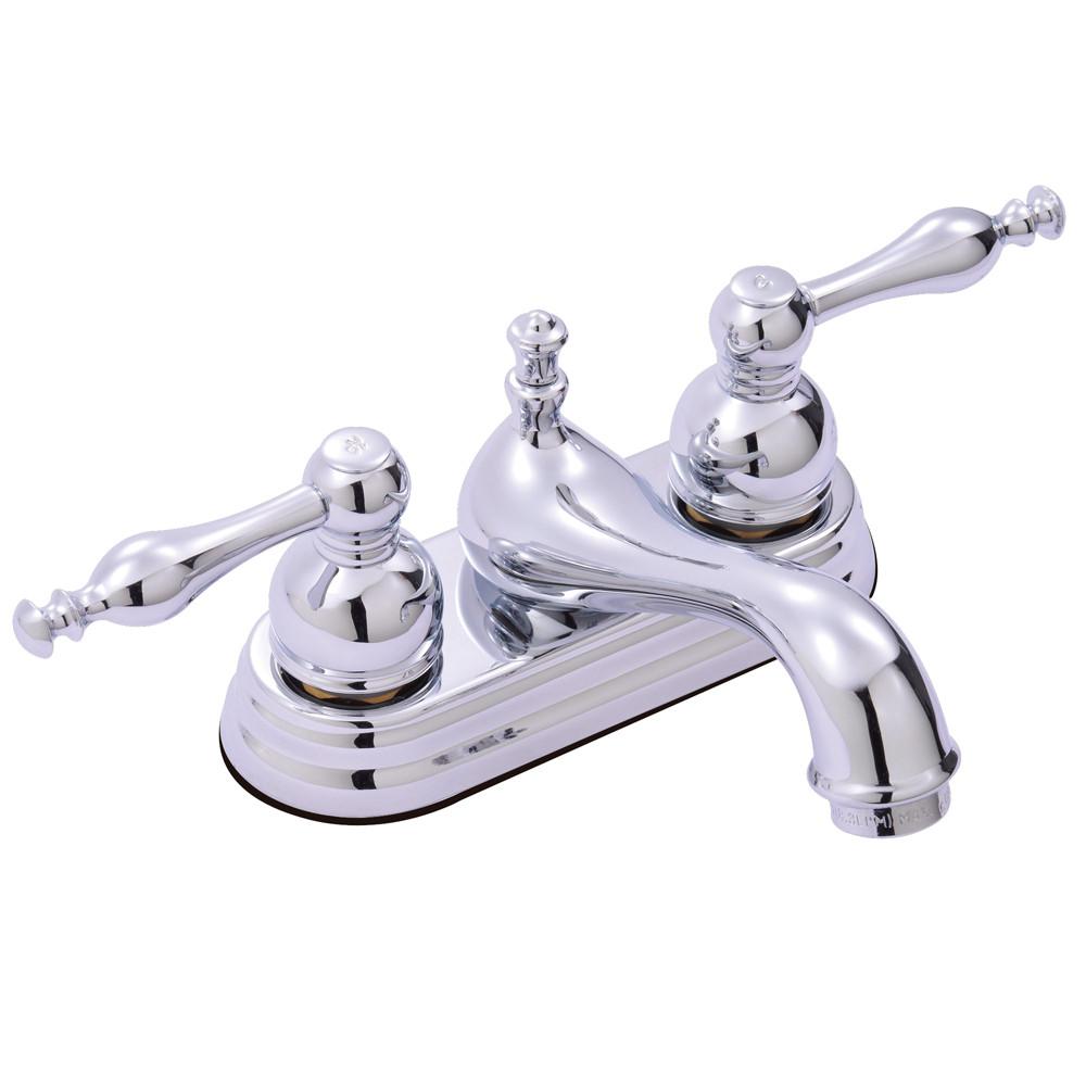 Kingston Chrome 2 Handle 4" Centerset Bathroom Faucet with Pop-up FS3601ACL