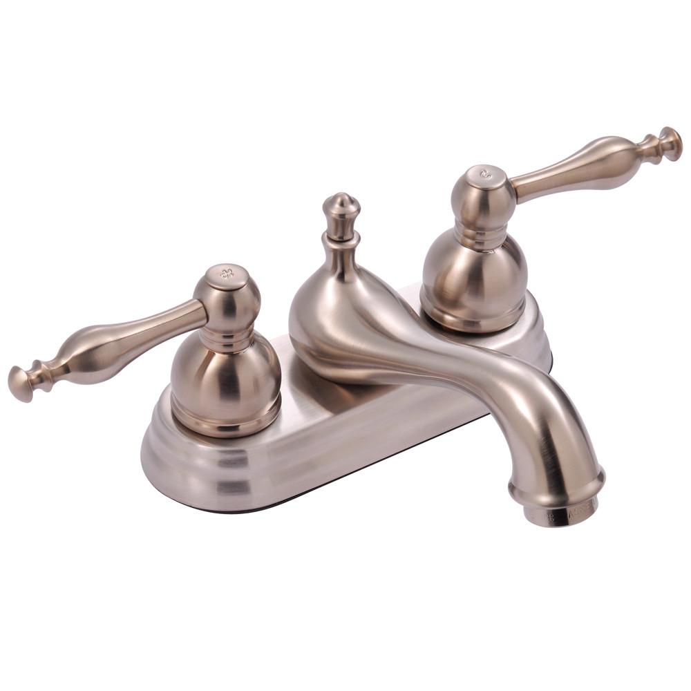 Kingston Satin Nickel 2 Handle 4" Centerset Bathroom Faucet w Drain FS3608ACL