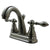Kingston Satin Nickel 2 Handle 4" Centerset Bathroom Faucet w Drain FS5618ACL