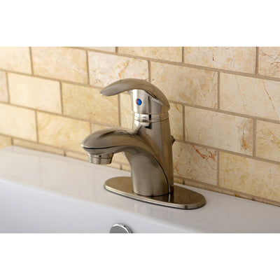 Kingston Satin Nickel Single Handle 4" Centerset Bathroom Faucet FS6408WLL