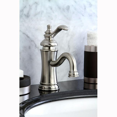 Kingston Satin Nickel Single Handle Bathroom Faucet w Push Pop-up FS7408TL