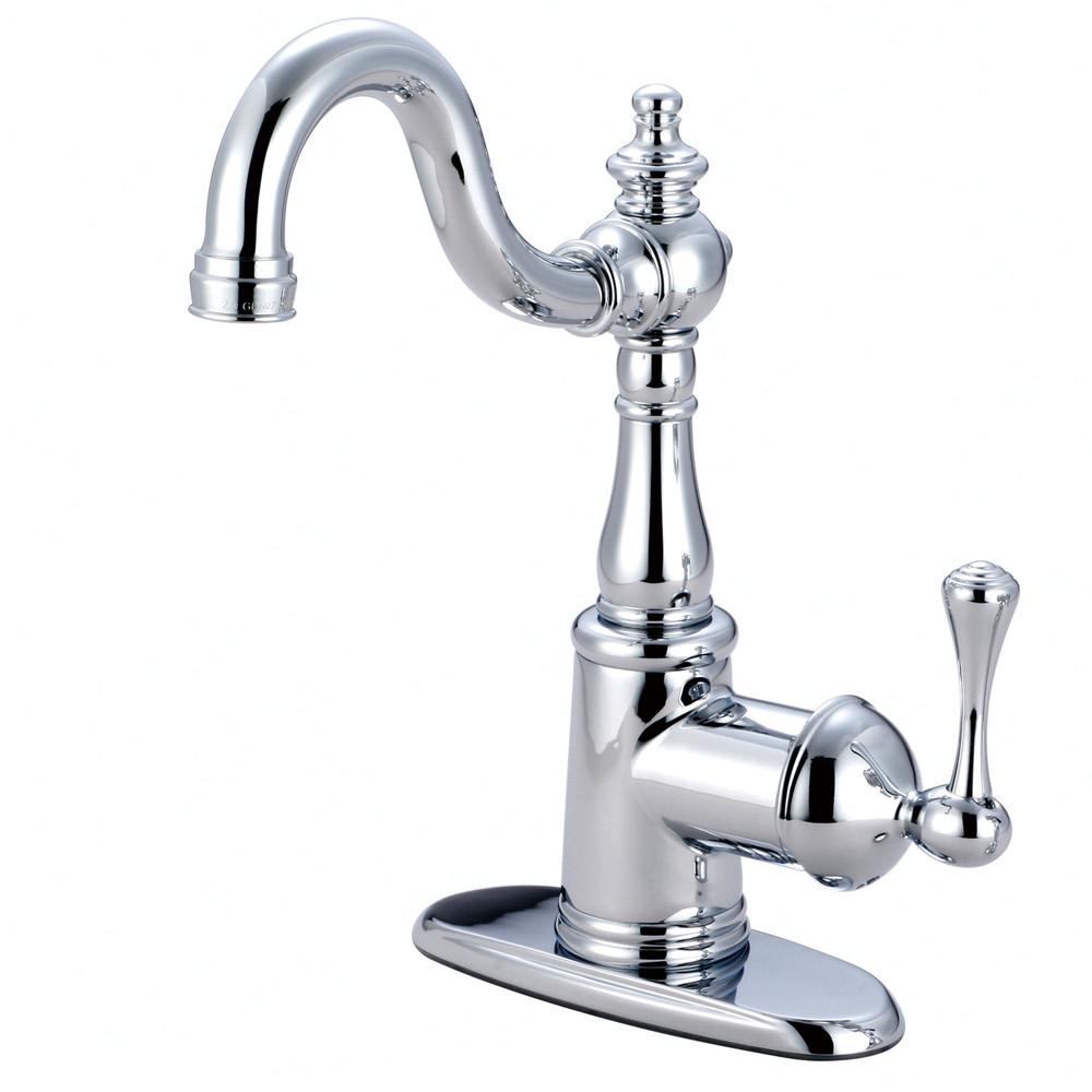 Kingston Brass Chrome Single Hdl 4" Centerset Bathroom Faucet w Drain FS7641BL