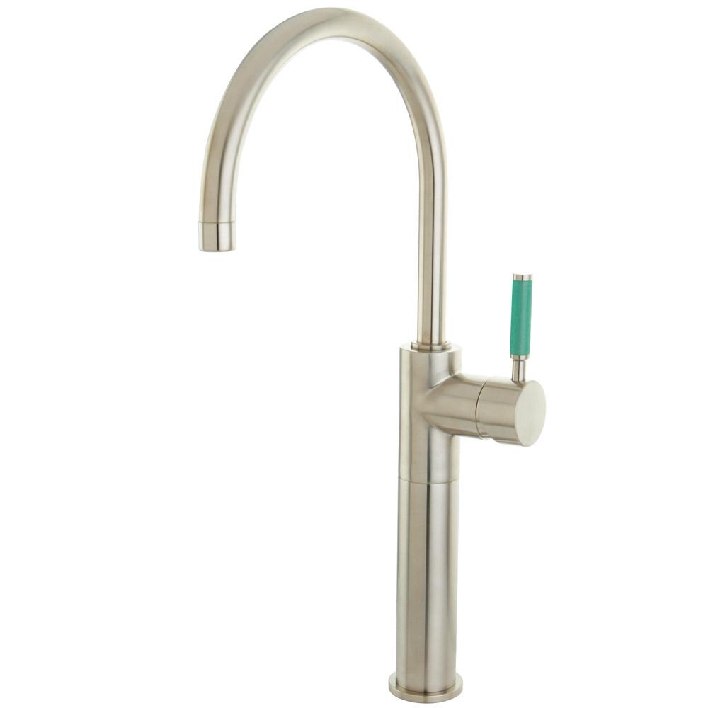 Kingston Green Eden Satin Nickel Single Handle Vessel Sink Faucet FS8038DGL
