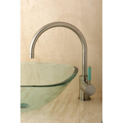 Kingston Green Eden Satin Nickel Single Handle Vessel Sink Faucet FS8238DGL