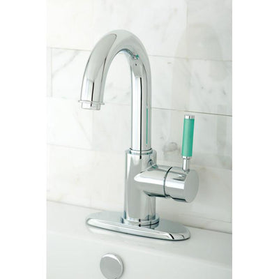Kingston Green Eden Chrome Single Handle Bathroom Sink Faucet w drain FS8431DGL