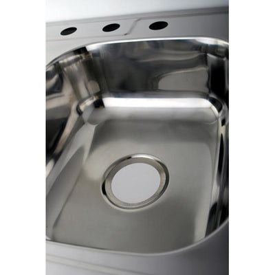 Kingston Brushed Nickel Gourmetier Double Bowl Self-Rimming Kitchen Sink GKTD33227MR