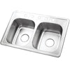 Brushed Nickel Gourmetier Double Bowl Self-Rimming Kitchen Sink GKTD332285