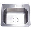 Brushed Nickel Gourmetier Single Bowl Self-Rimming Kitchen Sink GKTS252281