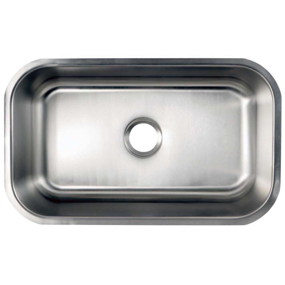 Kingston Brushed Nickel Gourmetier Single Bowl Undermount Kitchen Sink GKUS3018