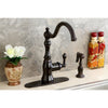 Kingston Oil Rubbed Bronze Single Handle Kitchen Faucet w Sprayer GS7705ACLBS
