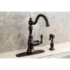 Kingston Oil Rubbed Bronze Single Handle Kitchen Faucet w Sprayer GS7705ACLBS