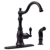 Kingston Oil Rubbed Bronze Single Handle Kitchen Faucet w Sprayer GS7705ACLSP