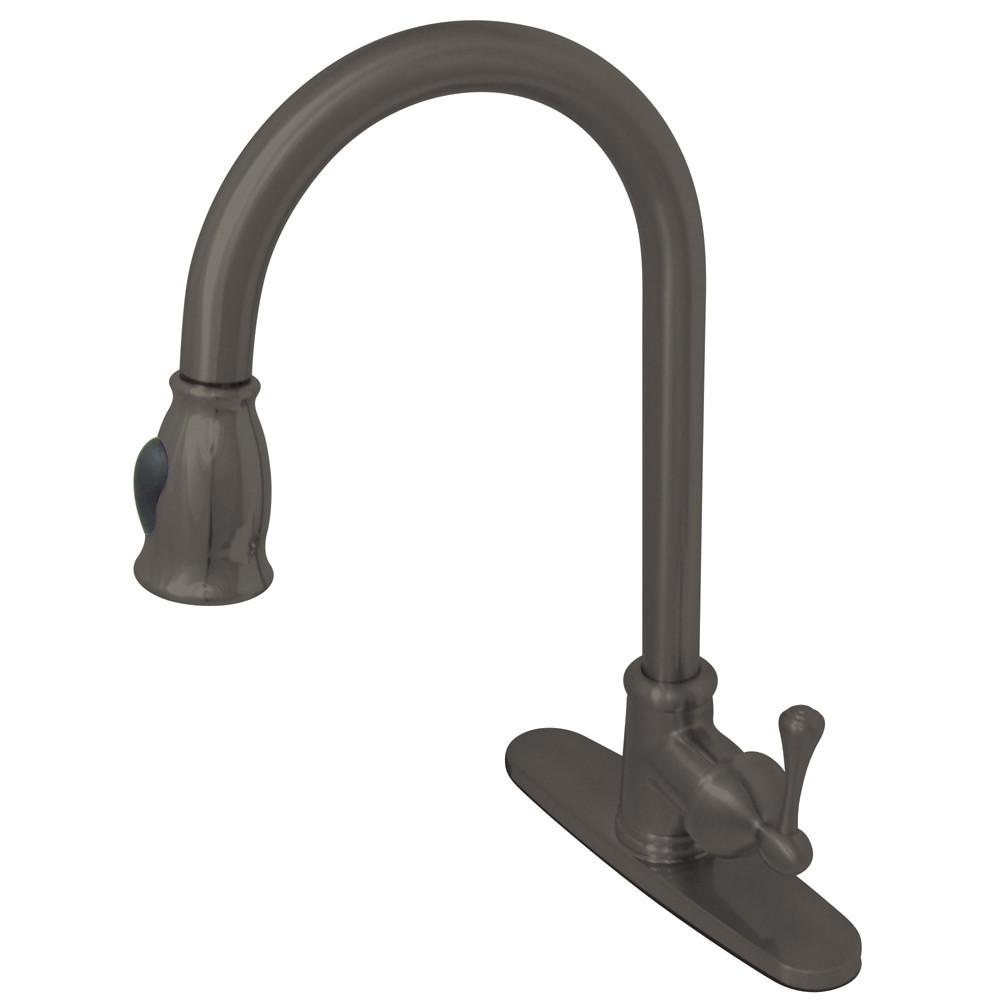 Kingston Brass Oil Rubbed Bronze Single Hole Pull Down Kitchen Faucet GS7885BL