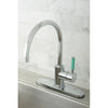 Kingston Green Eden Chrome Single Handle Kitchen Faucet w Deck Plate GS8711DGLLS