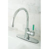 Kingston Green Eden Chrome Single Handle Kitchen Faucet w Deck Plate GS8711DGLLS