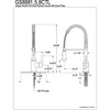 Kingston Chrome one Handle Pre-rinse Commercial style Kitchen Faucet GS8881CTL