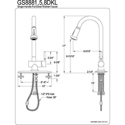 Kaiser Satin Nickel Single Handle Pull down sprayer Kitchen Faucet GS8888DKL