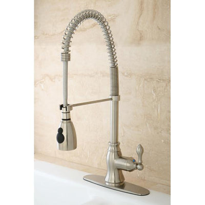Kingston Brass Satin Nickel Single Handle Pre-rinse Kitchen Faucet GS8898ACL