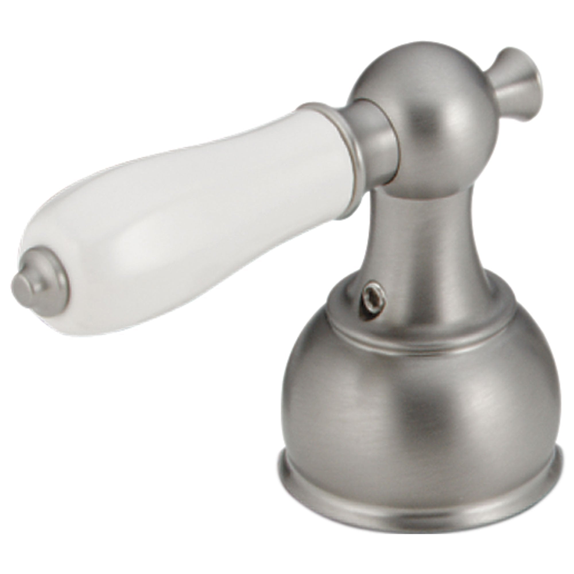 Delta Stainless Steel Finish Lavatory Porcelain Lever Handles with White Accents - Quantity 2 Included DH212SS