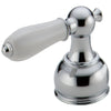 Delta Chrome Finish Lavatory Porcelain Lever Handles with White Accents - Quantity 2 Included DH212