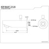 Kingston Bathroom Accessories Satin Nickel Concord 6" Diverter Tub Spout K8184A8