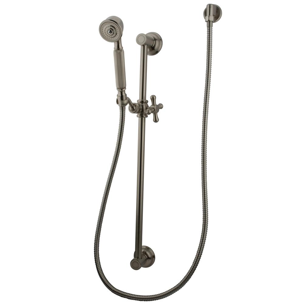 Delta Handheld Shower Head With Hose AULEEND Shower Slide Bar With Handheld Shower Head - 5-Function Adjustable Height System (Brushed Nickel) Adjustable Height Shower Head With Hose