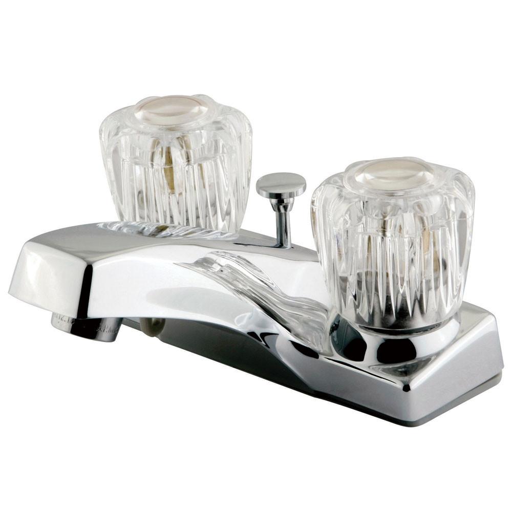 Kingston Brass Chrome 2 Handle 4" Centerset Bathroom Faucet w Pop-up KB101B