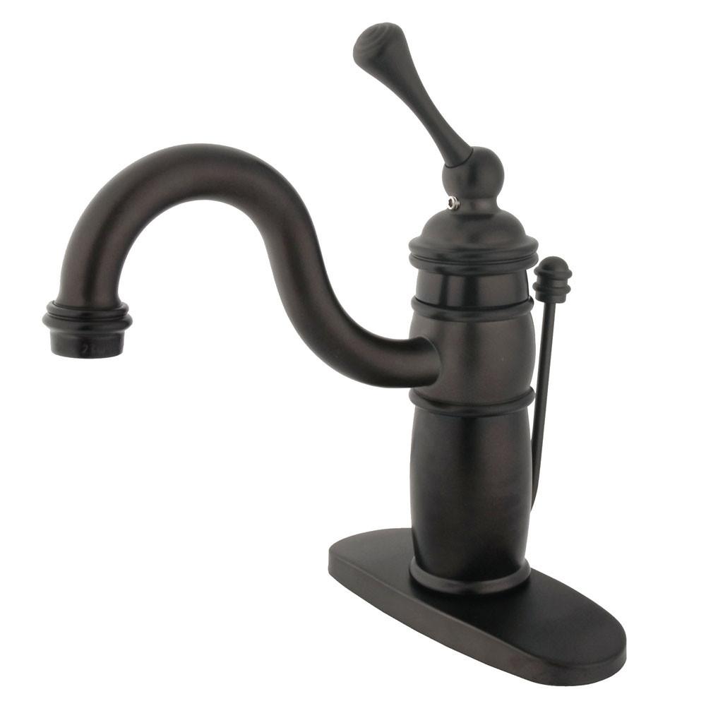 Kingston Brass Oil Rubbed Bronze Single Handle Bathroom Faucet w Pop-up KB1405BL