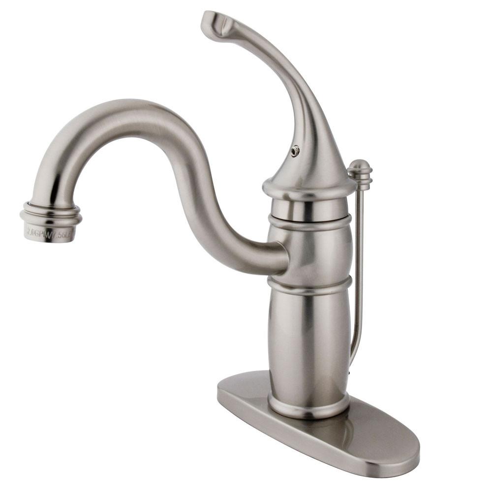 Kingston Satin Nickel Georgian 4" Bathroom centerset faucet w/ pop-up KB1408GL