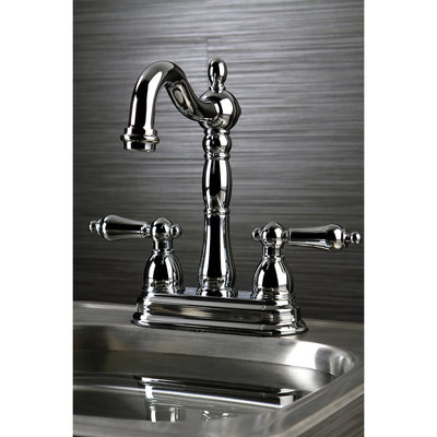 Kingston Brass Chrome Two Handle 4" Centerset Bar Prep Sink Faucet KB1491AL