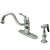 Kingston Brass Chrome Single Handle Kitchen Faucet With Brass Sprayer KB1571BLBS
