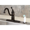 Kingston Oil Rubbed Bronze Single Handle Kitchen Faucet With Sprayer KB1575BL