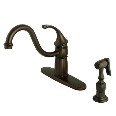 Kingston Brass Oil Rubbed Bronze Georgian kitchen faucet w sprayer KB1575GLBS