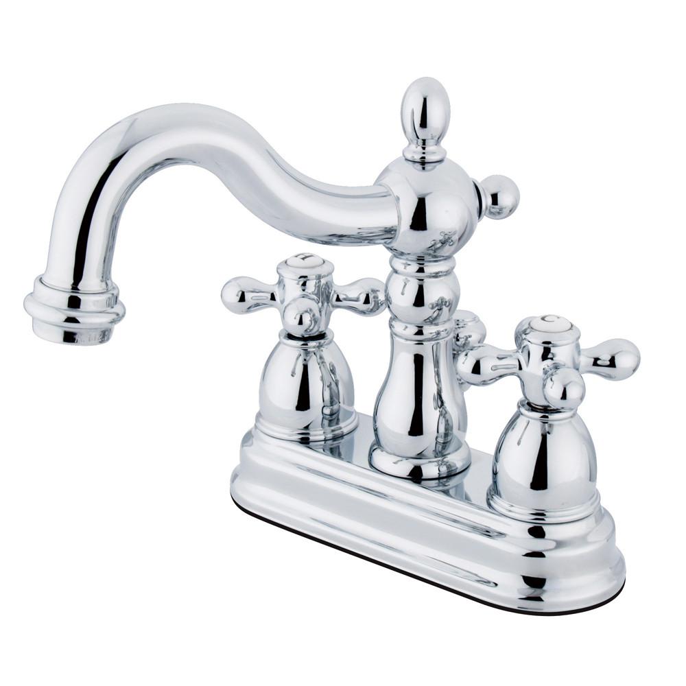 Kingston Brass Chrome 2 Handle 4" Centerset Bathroom Faucet with Pop-up KB1601AX